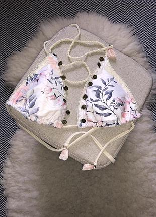 Верх купальника монетки треугольник принт бюст лиф бюстгальтер