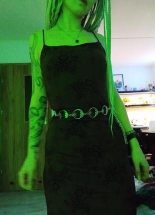 Ремінь ремінець пояс поясок ланцюжок цепь на талію місяць срібло сріблястий новий