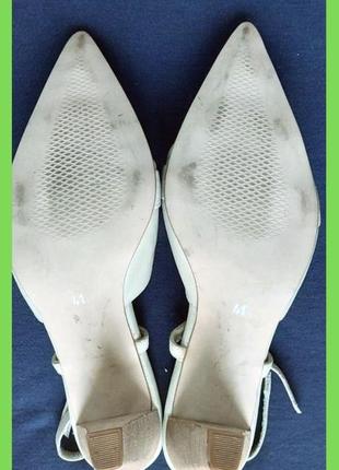 Кожаные бежевые слингбэки мюли туфли босоножки 27см р.41 roberto santi4 фото