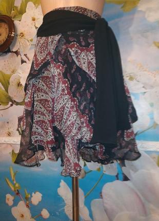 Летящая шелковая юбка от zara 100% silk s2 фото