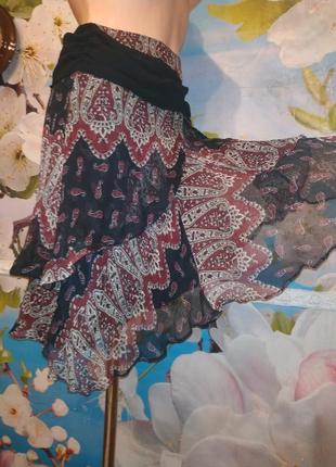 Летящая шелковая юбка от zara 100% silk s4 фото