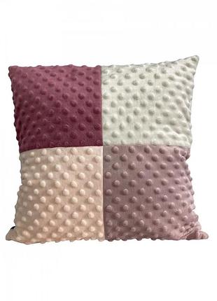 Подушка диванная плюшевая декоративная от minkyhome™ 40х40 см. в ''розовых'' тонах