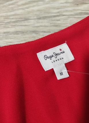 Pepe jeans платье сарафан красное платье7 фото