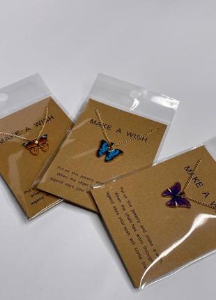 Набір сережки та підвіска , сережки метелик , підвіска метелик4 фото