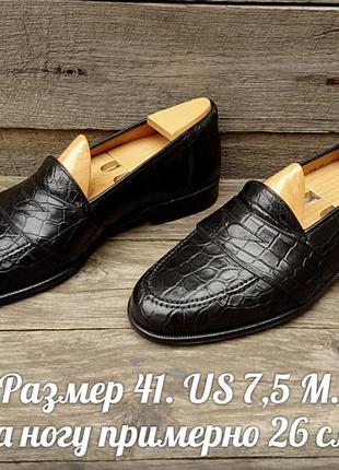 Magnanni шкіра крокодила пенні-лофери іспанія шкіряні чоловічі туфлі чорні мокасини