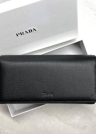 Женский кожаный кошелек на кнопке pr (5242) черный