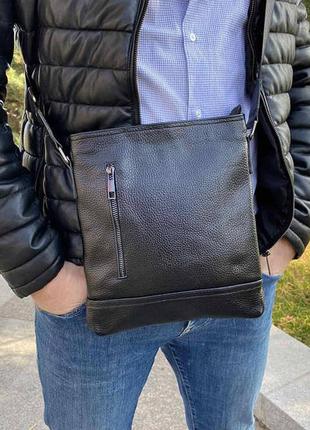 Модная мужская кожаная сумка планшетка через плечо1 фото