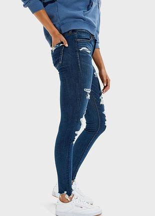 Джинсы скинни с потертостями american eagle