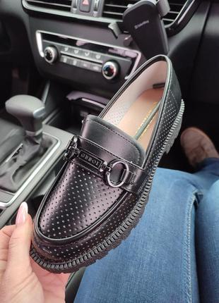Женские туфли лоферы перфорация💐5 фото