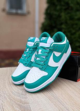 Кроссовки nike sb dunk white green