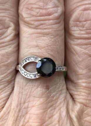 Кільце срібне віола к335_чорн, 17.5 розмір