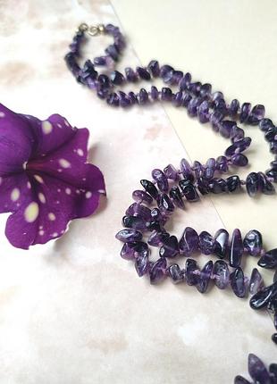 Намисто з натуральним каменем аметист. чокер з аметисту. намисто з аметисту. німеччина.