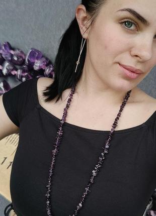 Намисто з натуральним каменем аметист. чокер з аметисту. намисто з аметисту. німеччина.