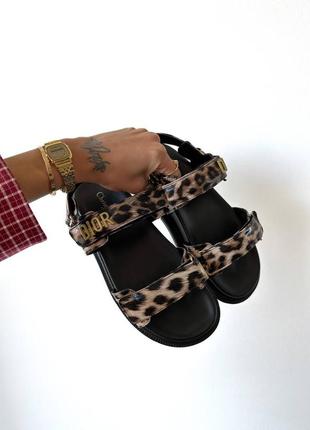 Сандалии в стиле dior sandals “leopard black” босоножки женские2 фото