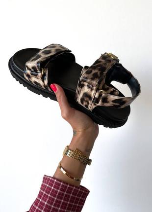 Сандалии в стиле dior sandals “leopard black” босоножки женские5 фото