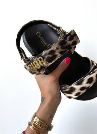 Сандалии в стиле dior sandals “leopard black” босоножки женские8 фото