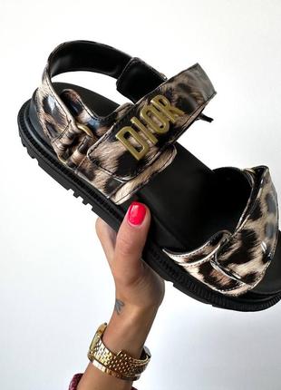 Сандалии в стиле dior sandals “leopard black” босоножки женские3 фото