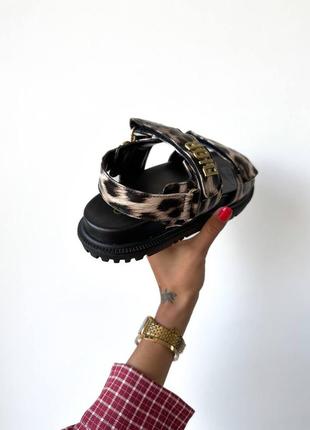 Сандалии в стиле dior sandals “leopard black” босоножки женские6 фото