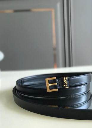 Жіночий чорний ремінь у стилі yves saint laurent ів сін лоран ysl шкіра шкіряний ремінь
