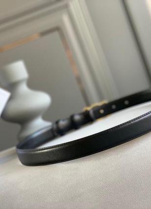 Женский черный кожаный ремень пояс triomphe belt сeline с бляхой логотипом селин 2 и 2,5 см4 фото