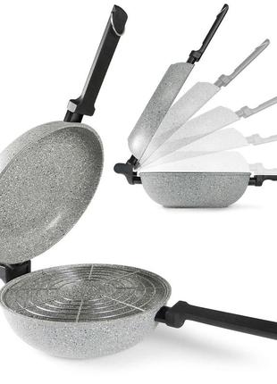 Сковорода подвійна flonal dura induction rocky twins 28 см з решіткою (rkiwp2830)