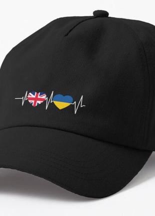 Кепка унісекс з патріотичним принтом england ukraine англія україна
