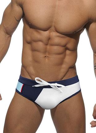 Плавальні бріфи від uxh білі з темно-синьою резинкою