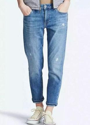 1, вузькі джинси бойфренди до щиколотки розмір 30 наш 48-50 l/xl uniqlo стрейчеві1 фото