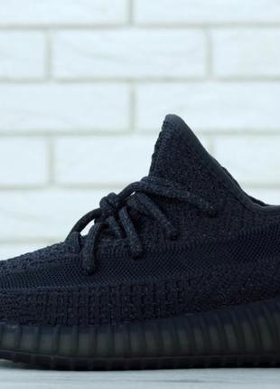 Чоловічі  кросівки adidas yeezy boost 350 v2 triple black (адидас изи буст чорні,рефлектив повний)40-452 фото