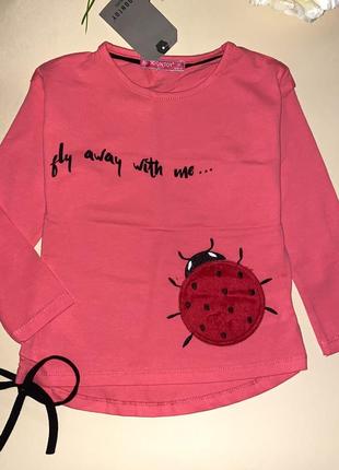 Яркая коттоновая блузочка с пушистым солнышком/Розовый размер: 104
