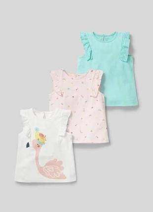 Футболки для девочки c&a, 3 шт.