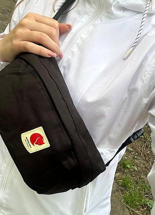 Чорна поясна сумка, бананка kanken, канкен. тканинна чорна нагрудна сумка бананка унісекс