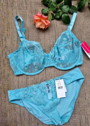 Мереживний комплект passionata by chantalle кольору ice blue 80c/xl, 70c/xs, 70b/xs