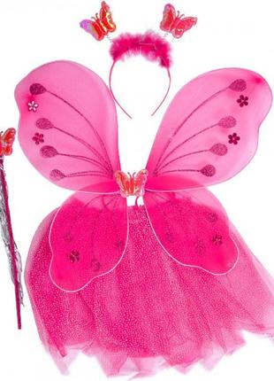 Костюм «бабочка» 3 предмета с цветочками фиолетовый