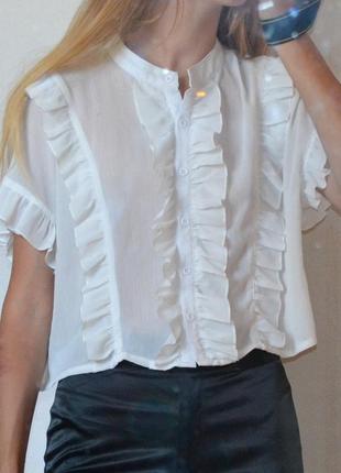 Блузка оверсайз с рюшами викторианский обьемная блуза с коротким рукавом лоли романтичная3 фото