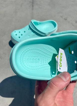 Crocs logo ‘turquoise’, сабо шлепки крокс2 фото