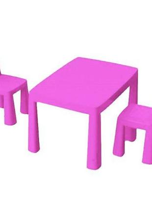 Игровой набор doloni стол и два стула (розовый)