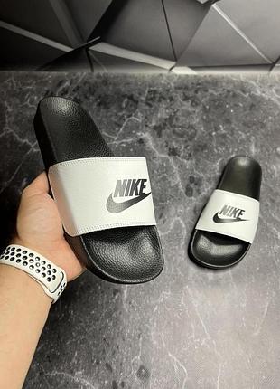 Шльопанці чоловічі nike black white 43-45