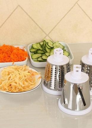 Овощерезка мультислайсер tabletop drum grater kitchen master терка для овощей и фруктов3 фото