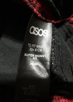 Топовые стрейчевые шорты в клетку asos  super skinny fit7 фото