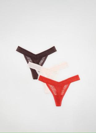 L/минl новые фирменные женские кружевные трусики трусики танга стринги thong 3 штук reserved