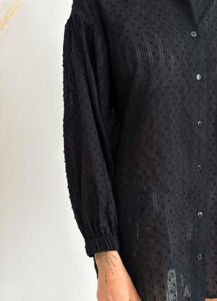 Летняя рубашка-туника размер 42-44 цвет черный4 фото