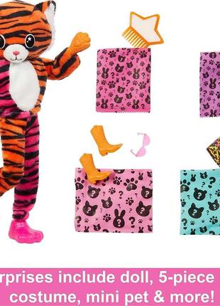 Ігровий набір barbie cutie reveal jungle series tiger лялька барбі в костюмі тигра2 фото