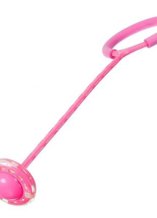 Нейроскакалка с колесом на одну ногу sr19001 62 см светится  (розовый)