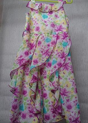 Брендовое нарядное шифоновое платье сарафан charles vogele4 фото