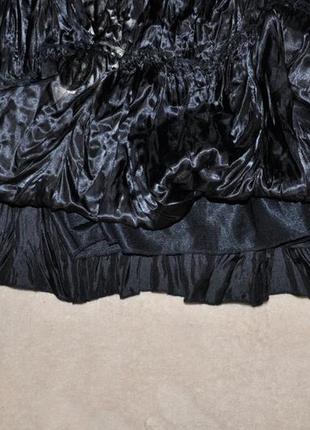 Черная атласная юбка в пол на подкладке3 фото