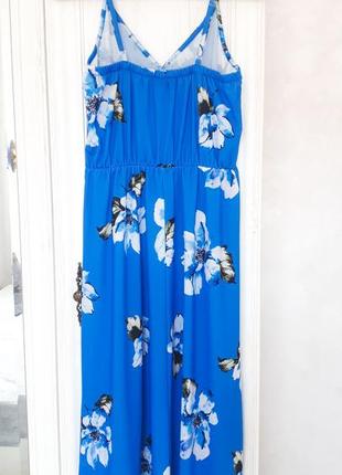Блакитна сукня міді сукня квітковий принт блакитне плаття міді квіти квітковий принт7 фото