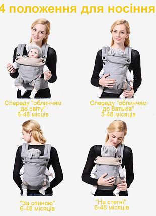 Эрго рюкзак, сумка-кенгуру, рюкзак-переноска jesse berry bbl1515 серый