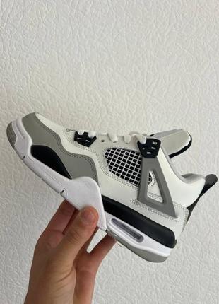 Кроссовки nike air jordan retro 4 white/black4 фото