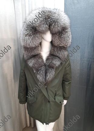 Женская парка куртка с мехом блюфрост1 фото